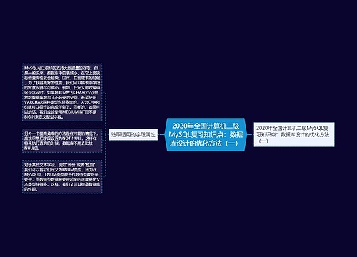 2020年全国计算机二级MySQL复习知识点：数据库设计的优化方法（一）