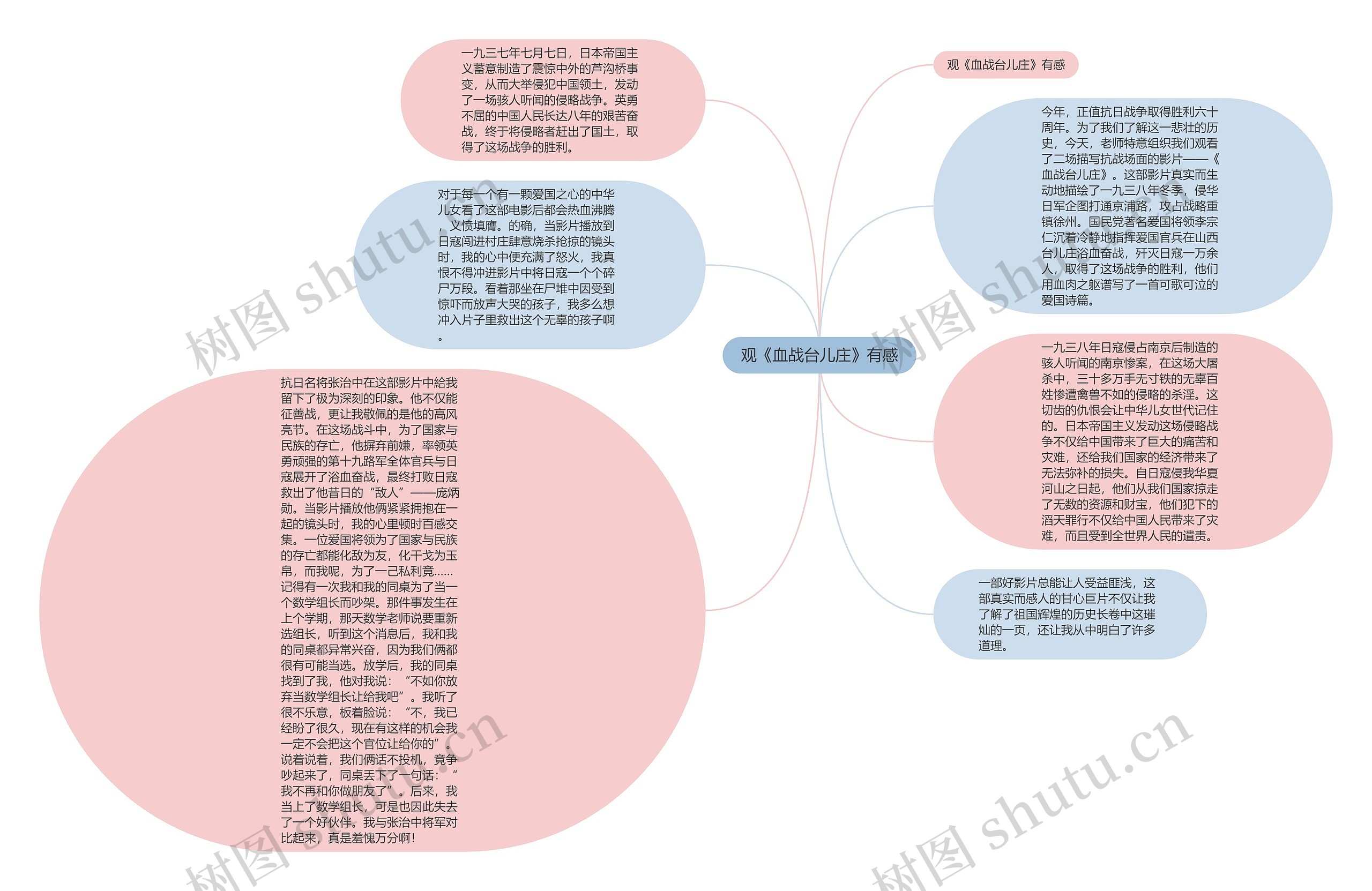 观《血战台儿庄》有感思维导图