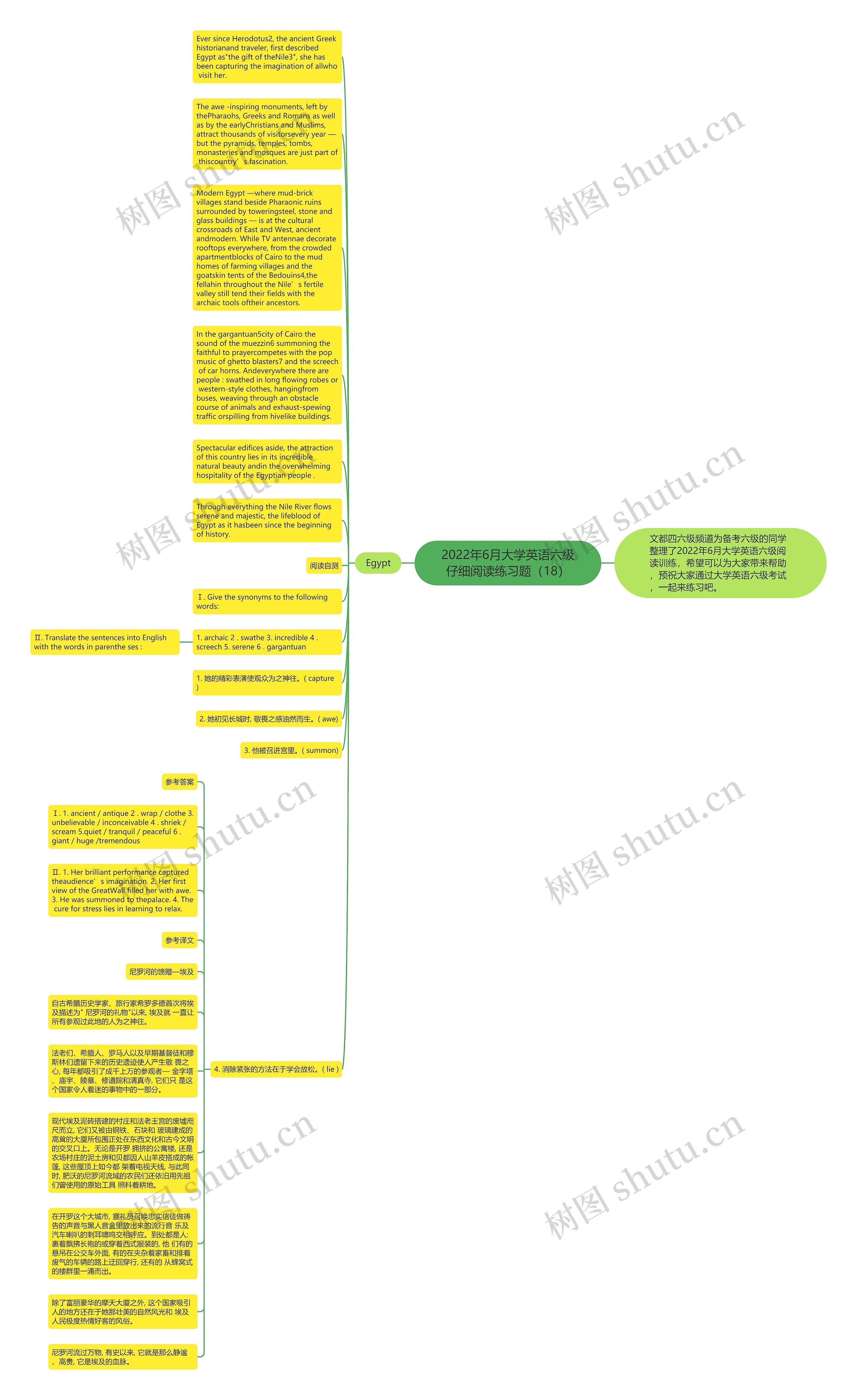 2022年6月大学英语六级仔细阅读练习题（18）思维导图