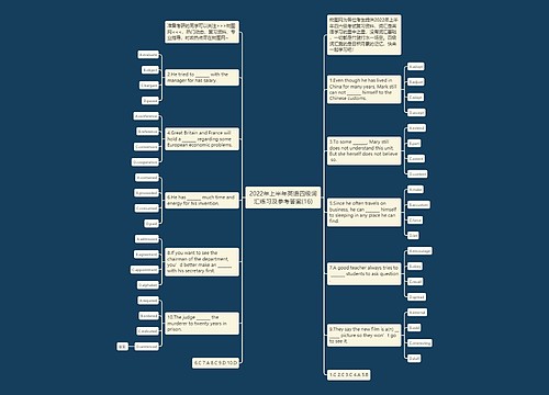 2022年上半年英语四级词汇练习及参考答案(16)