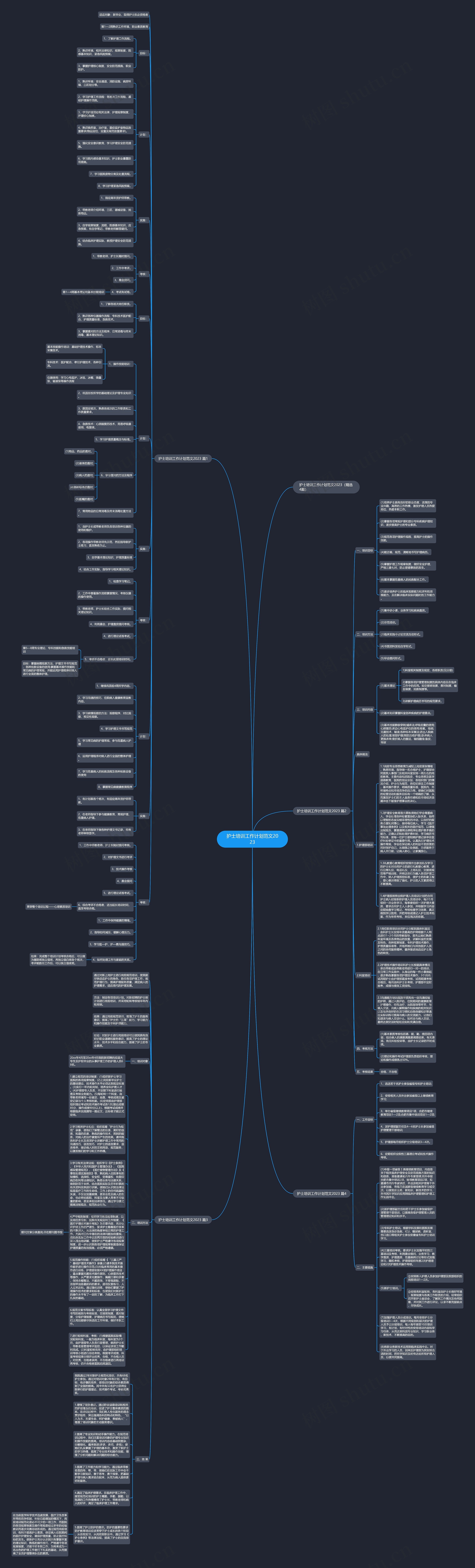 护士培训工作计划范文2023思维导图