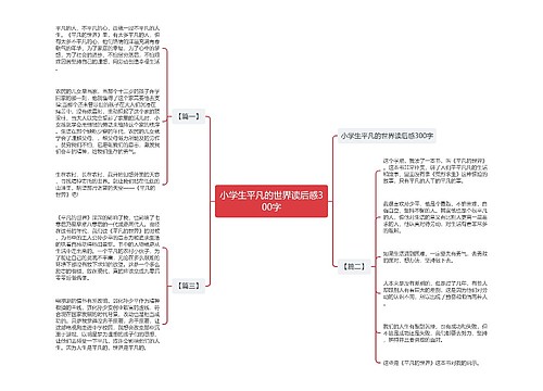 小学生平凡的世界读后感300字