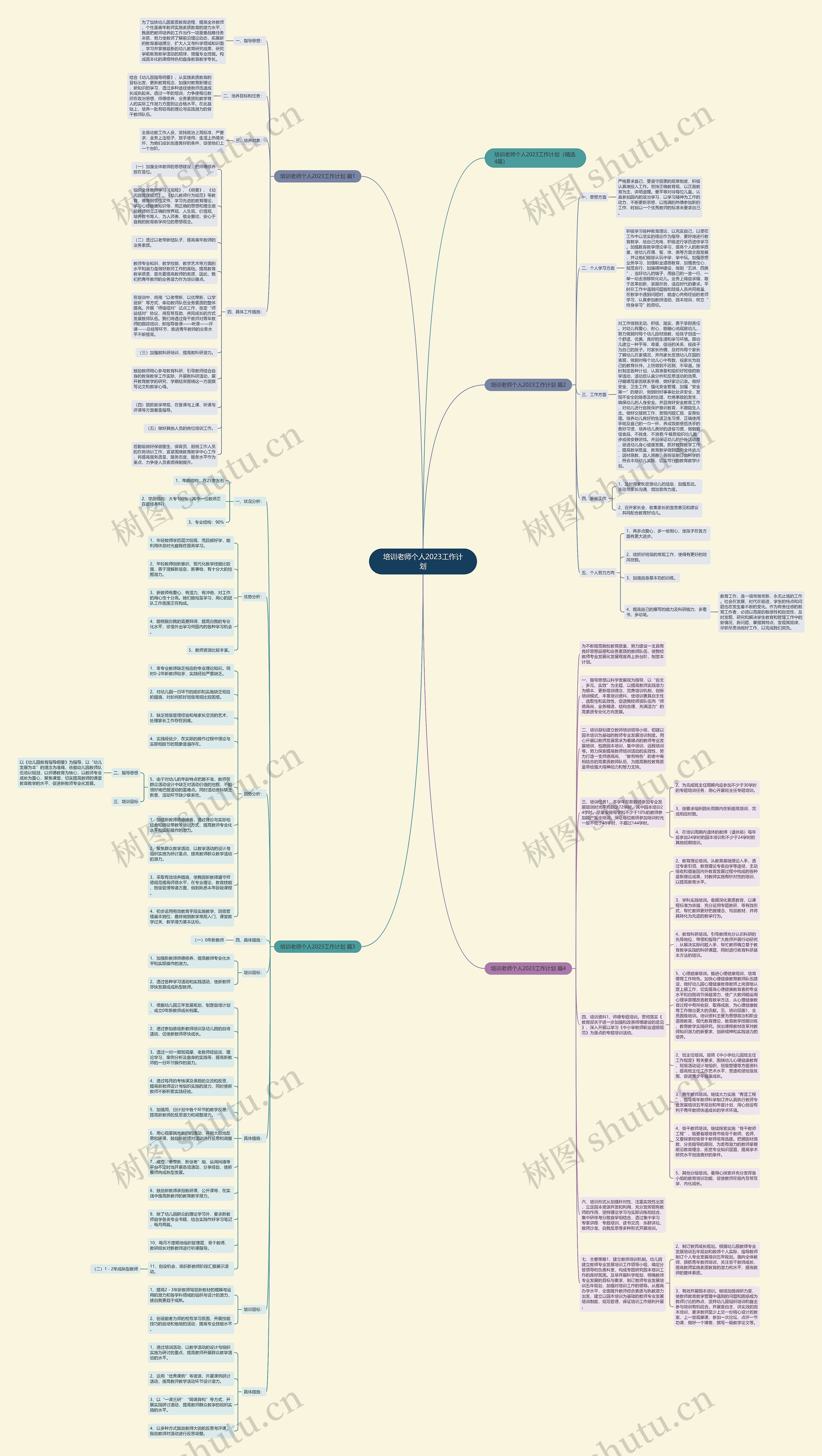 培训老师个人2023工作计划思维导图