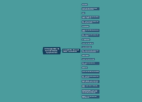 2020年全国计算机二级MySQL复习知识点：mysql中alter命令