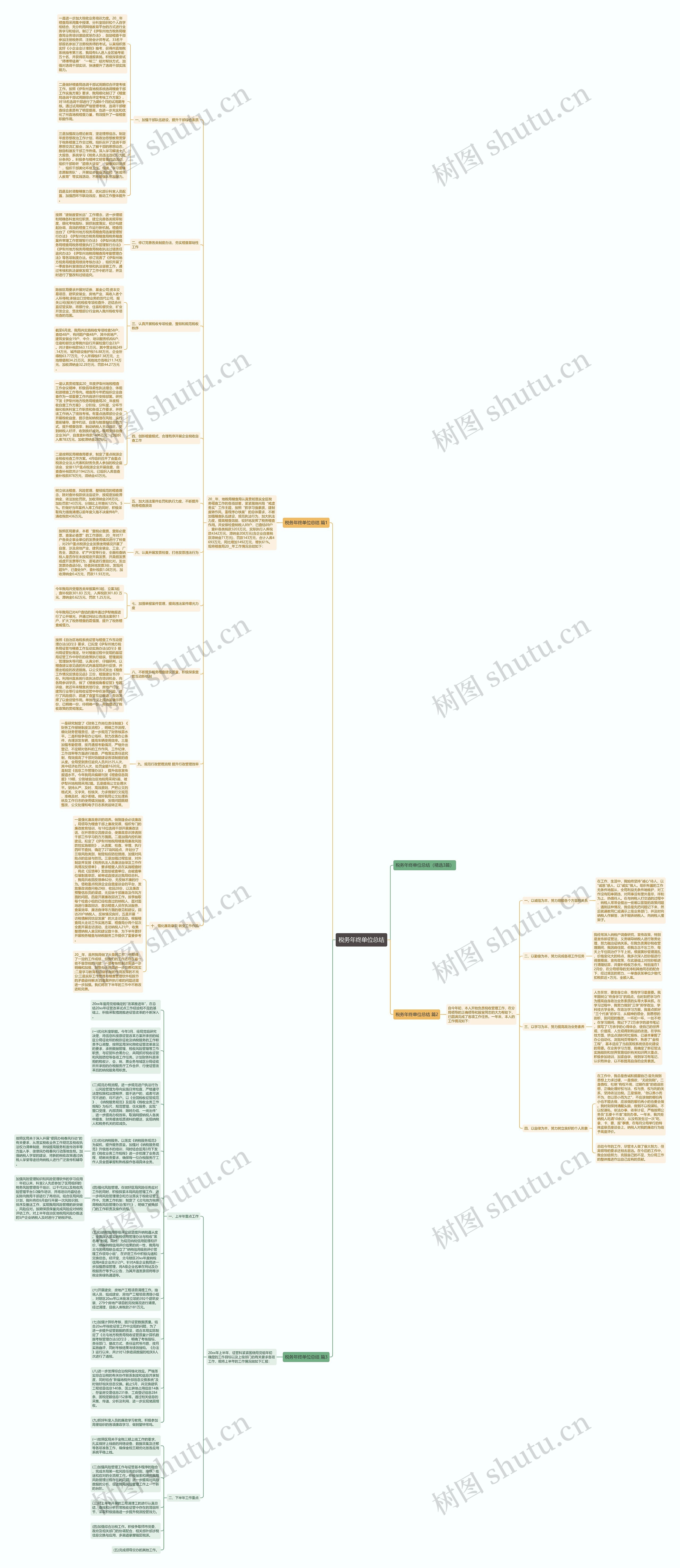 税务年终单位总结思维导图