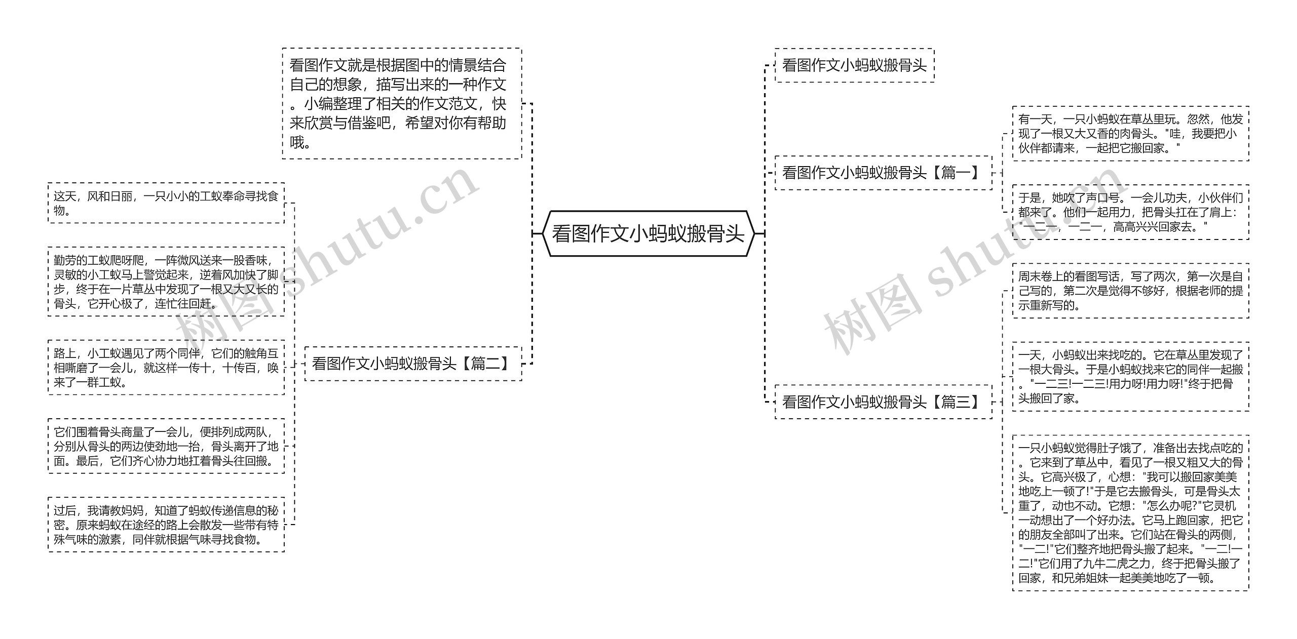 看图作文小蚂蚁搬骨头思维导图