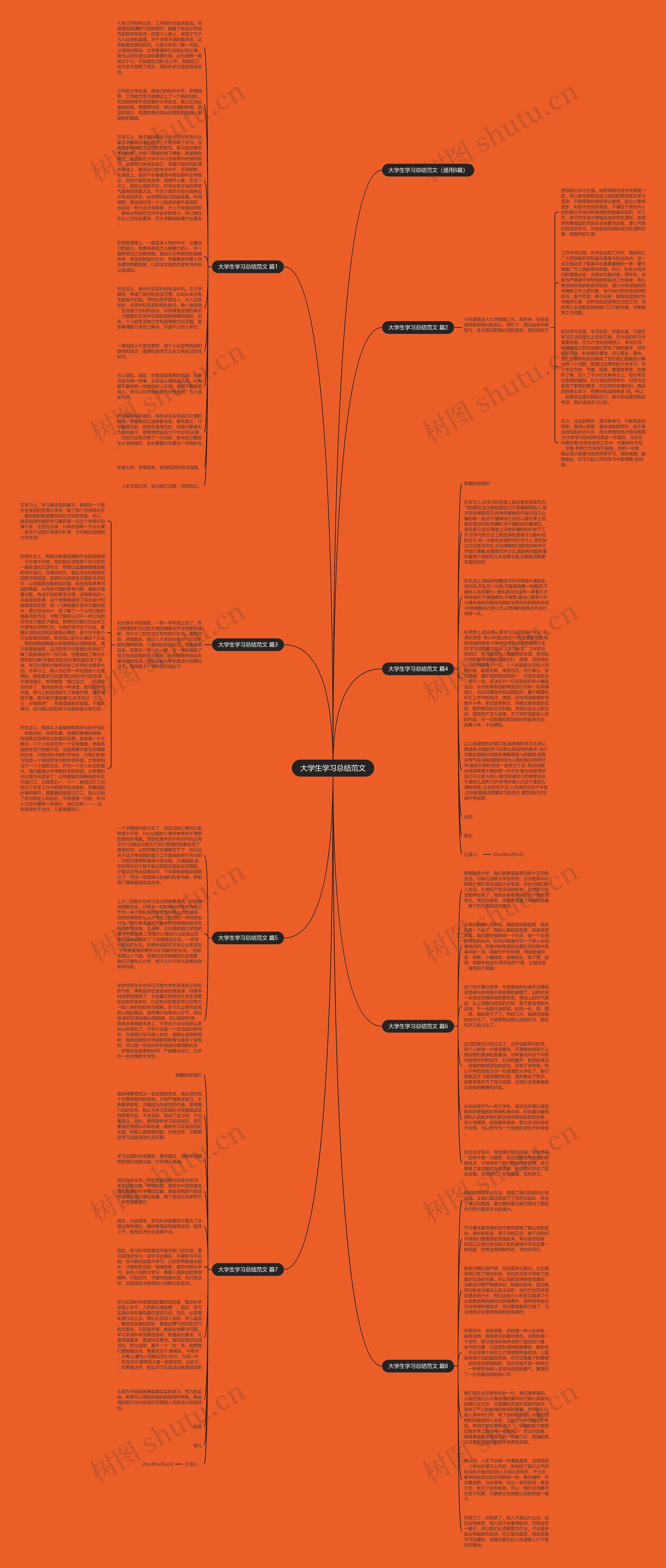 大学生学习总结范文思维导图