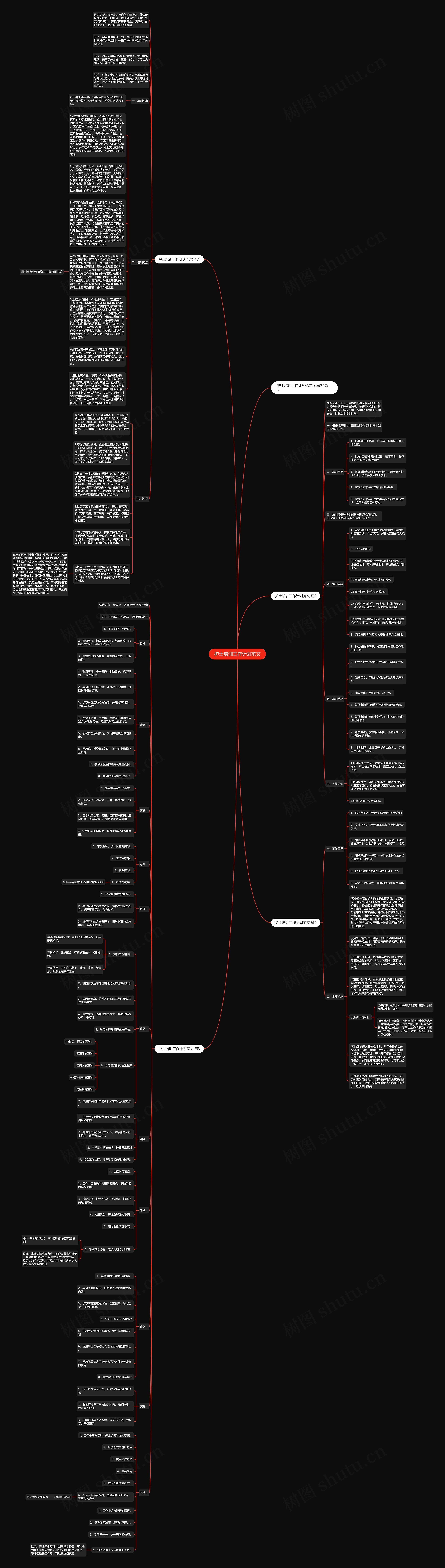 护士培训工作计划范文思维导图