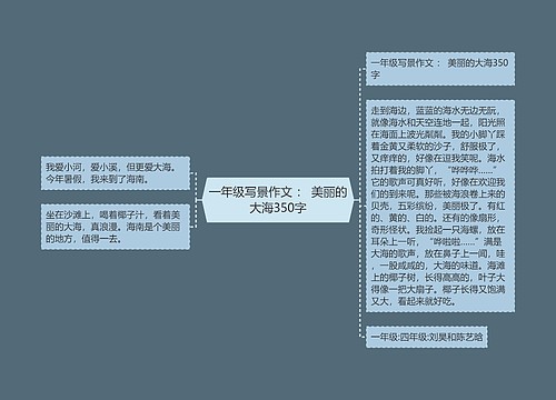 一年级写景作文 ： 美丽的大海350字