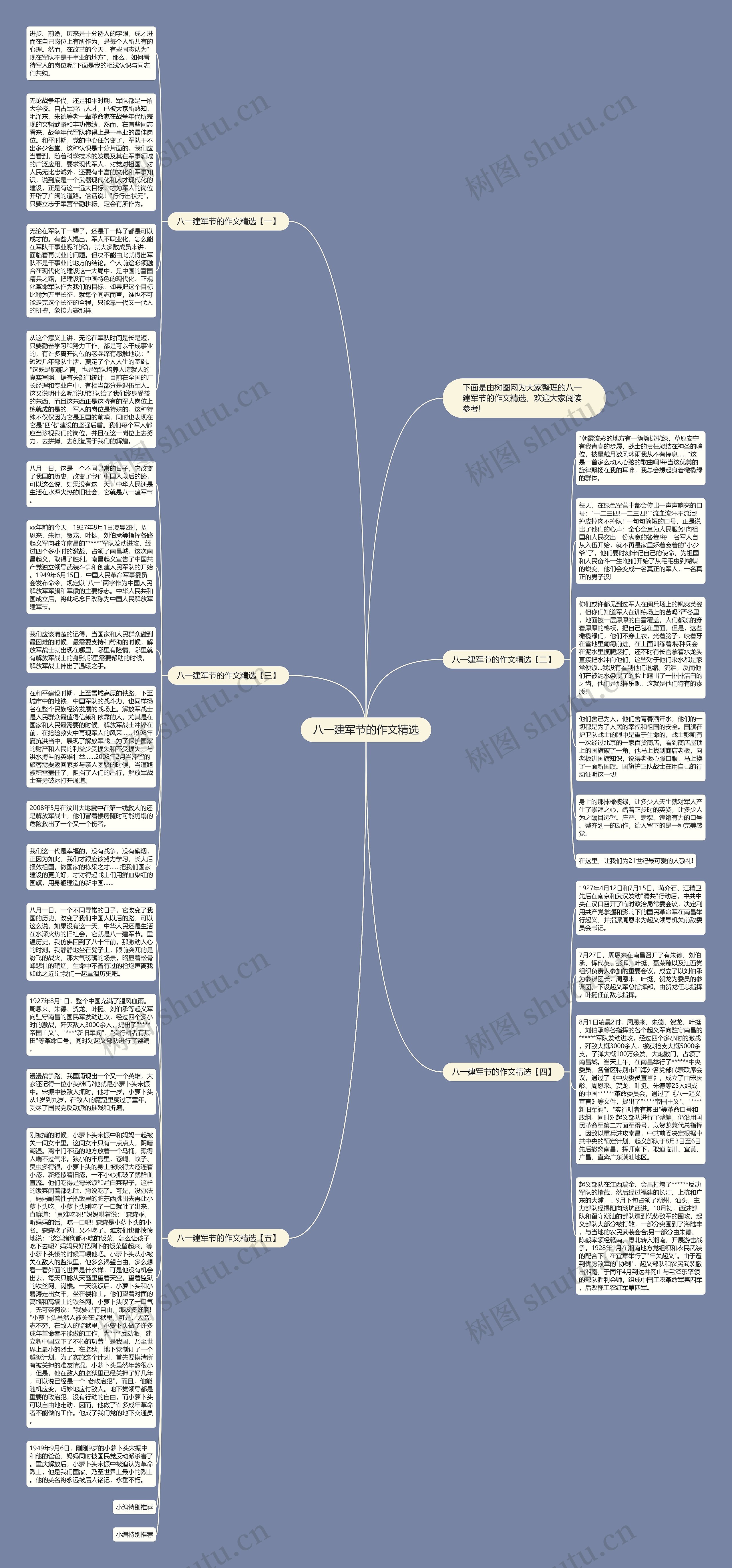 八一建军节的作文精选思维导图