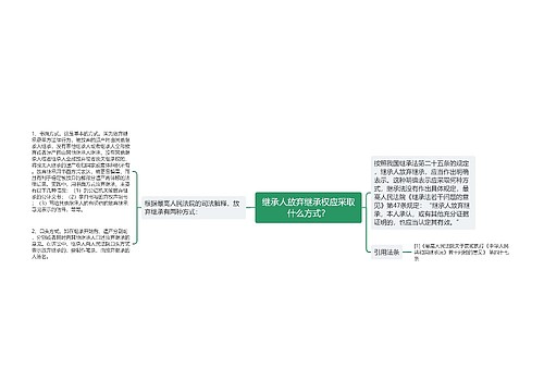 继承人放弃继承权应采取什么方式？