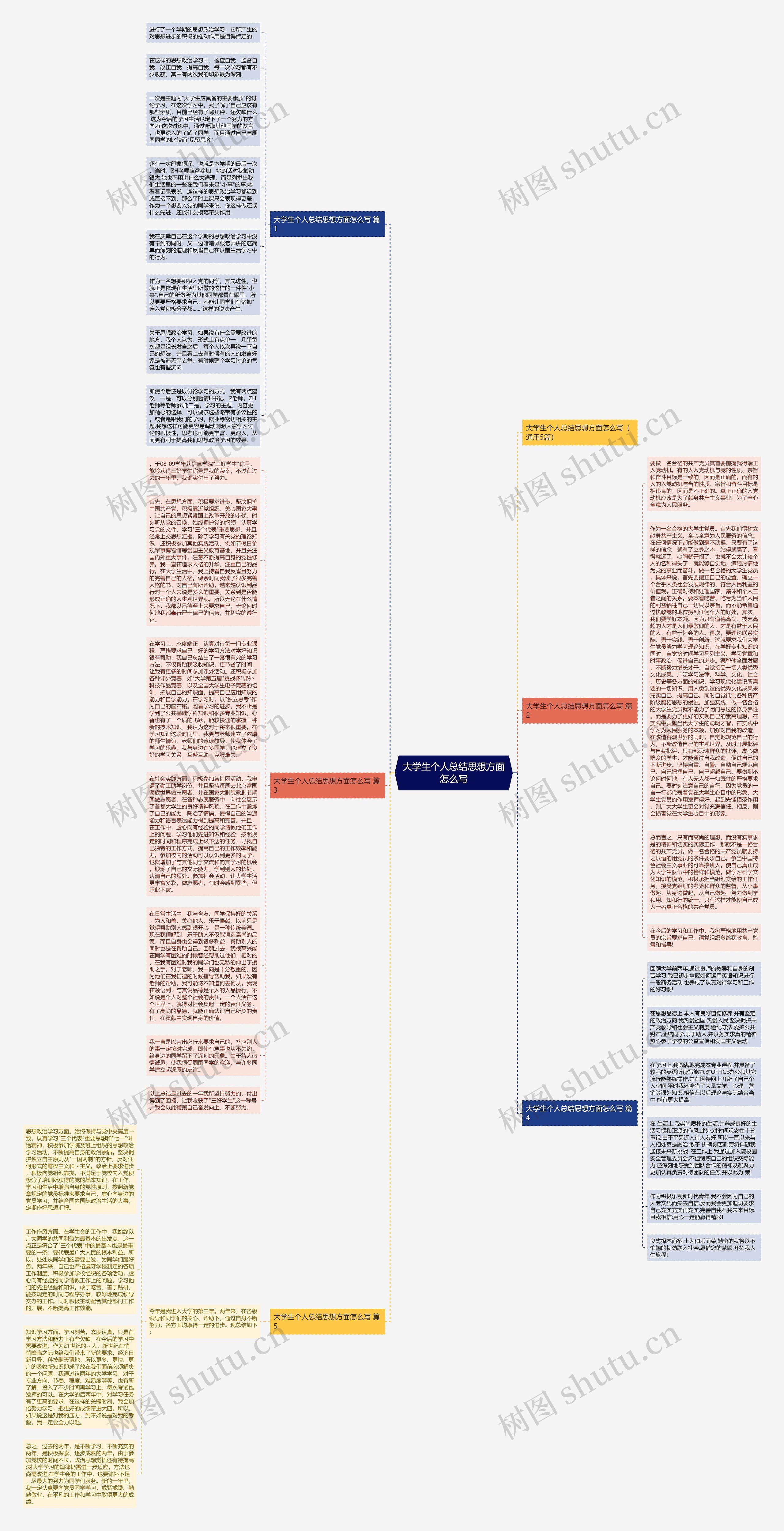 大学生个人总结思想方面怎么写思维导图