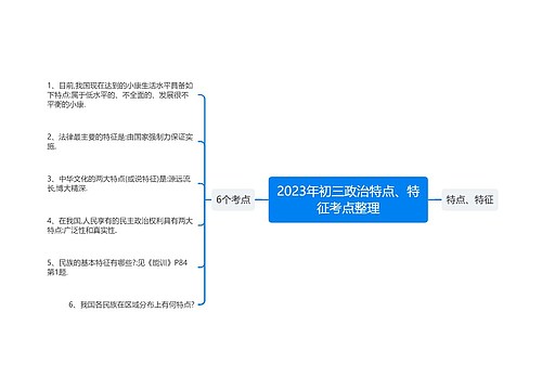 2023年初三政治特点、特征考点整理