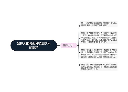 监护人能付处分被监护人的财产