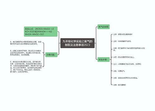 九年级化学实验之氧气的制取及注意事项2023