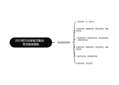 2023初三化学复习重点：常见液体颜色