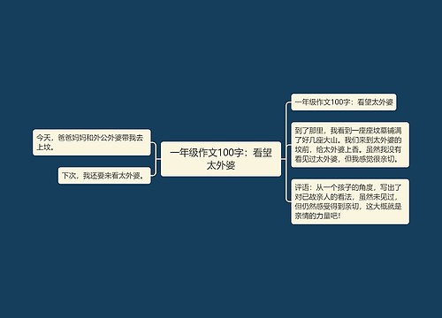 一年级作文100字：看望太外婆