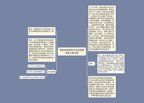 放弃继承权的子女还有赡养老人的义务