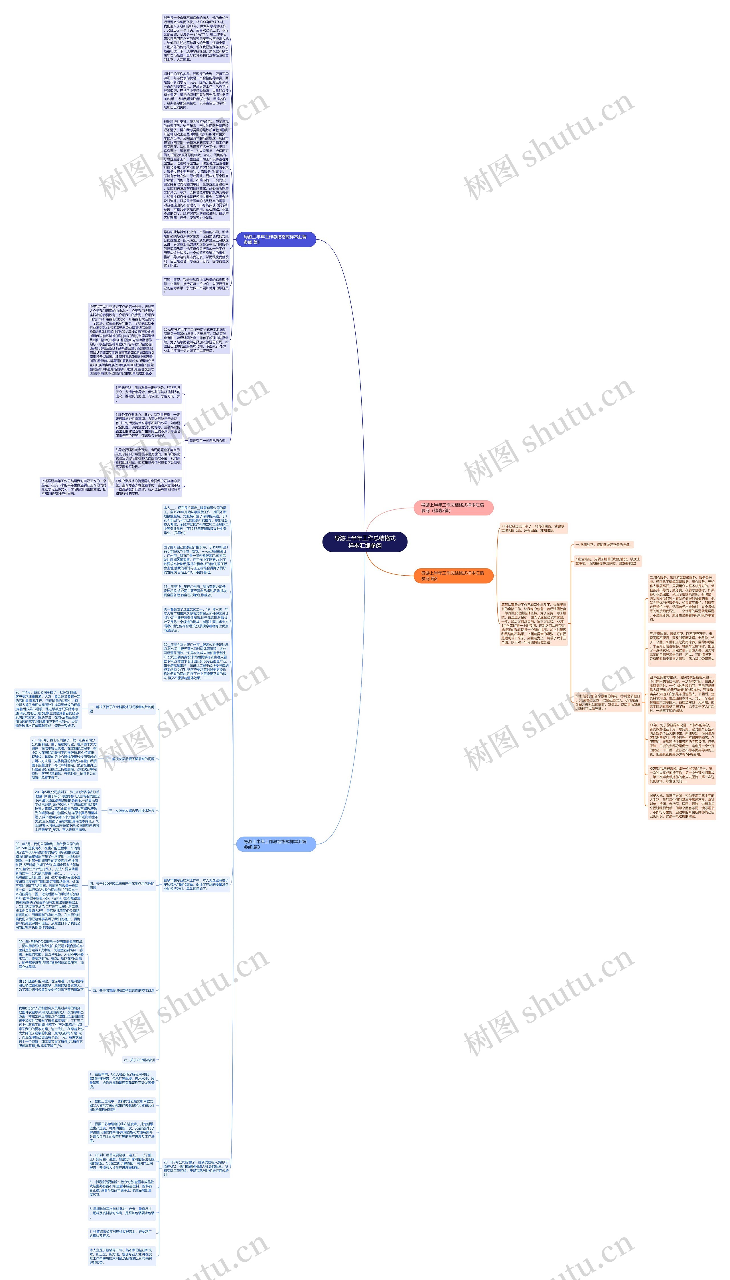 导游上半年工作总结格式样本汇编参阅思维导图