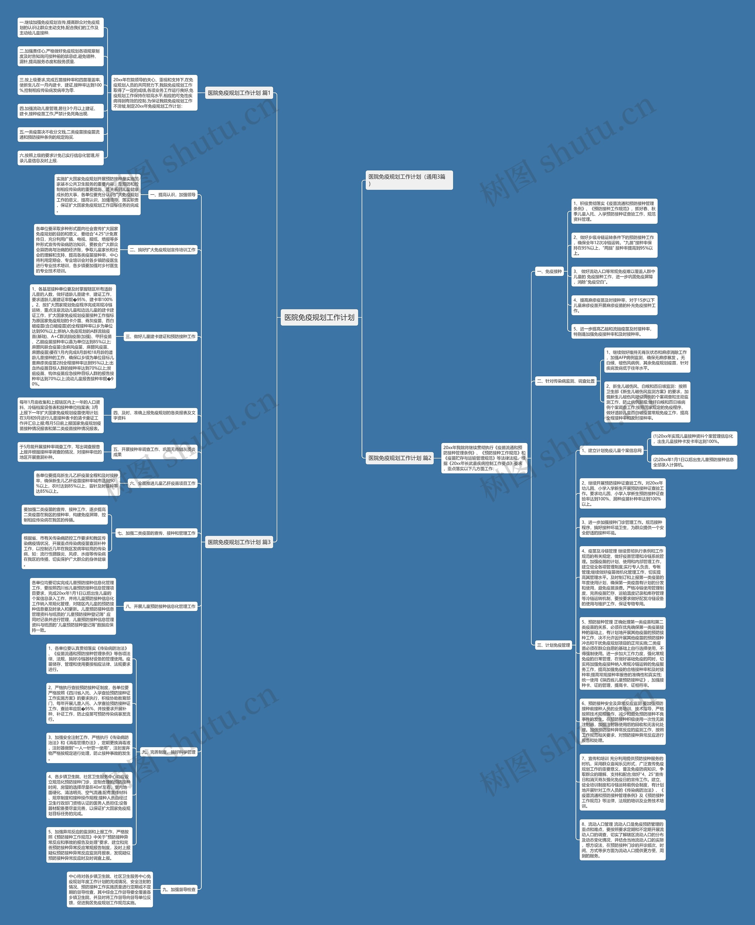 医院免疫规划工作计划思维导图