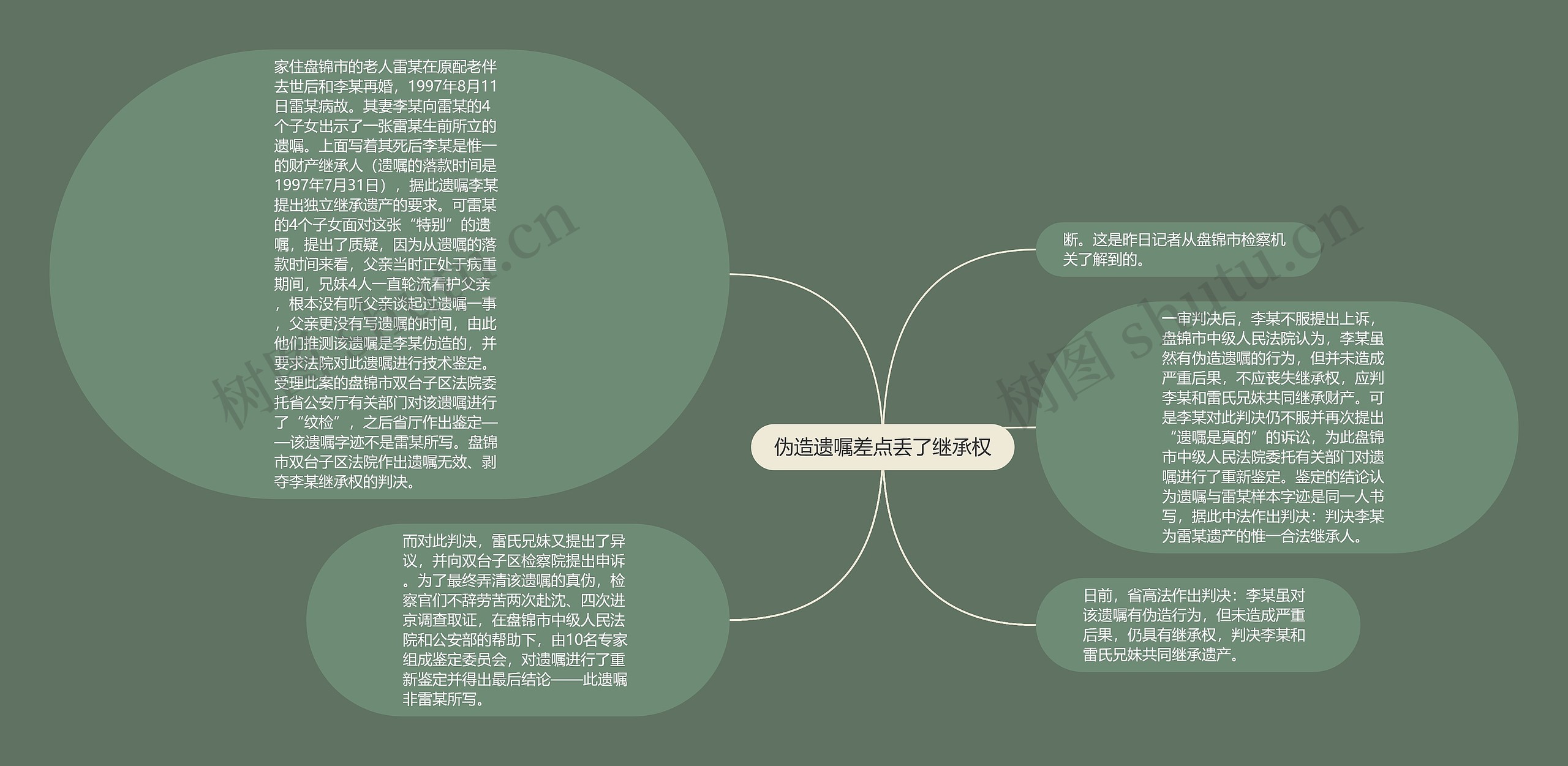 伪造遗嘱差点丢了继承权思维导图