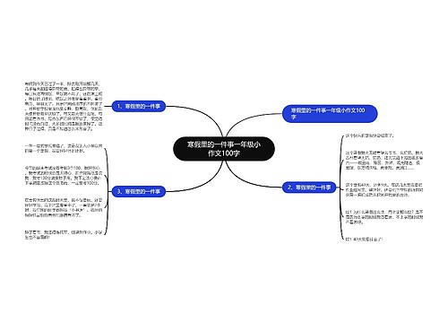 寒假里的一件事一年级小作文100字