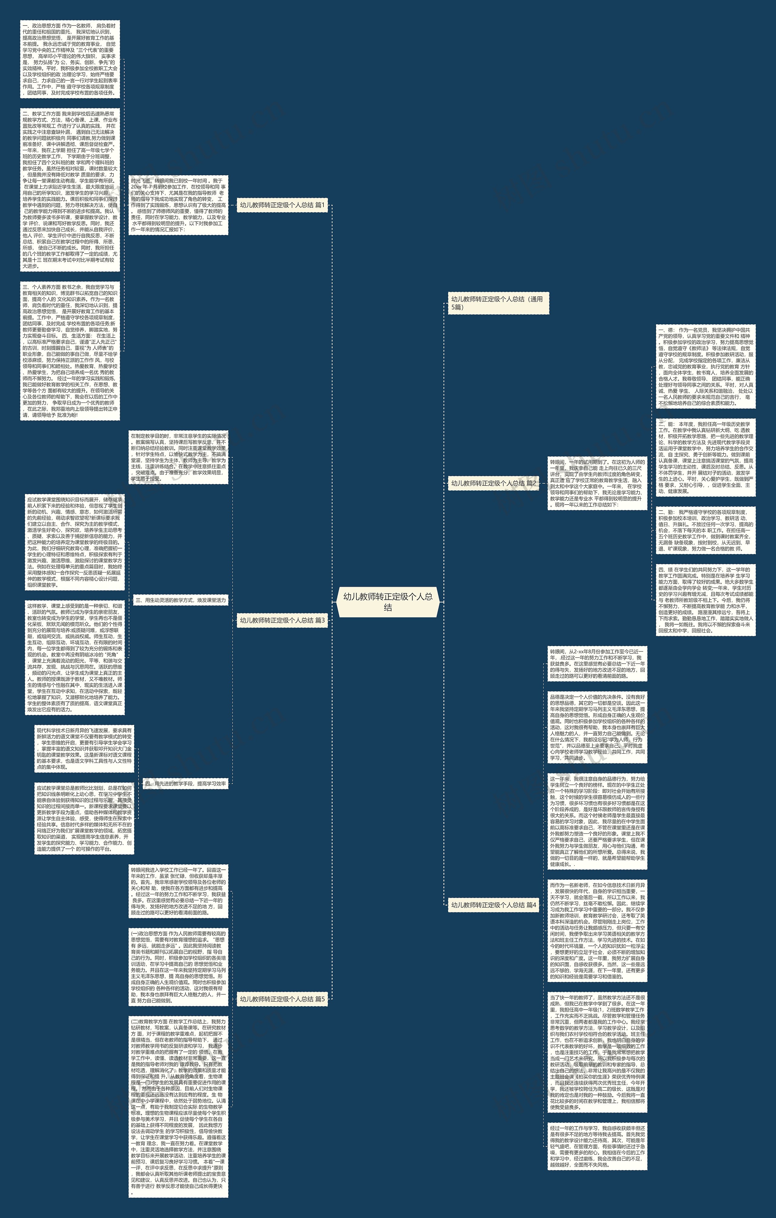 幼儿教师转正定级个人总结思维导图