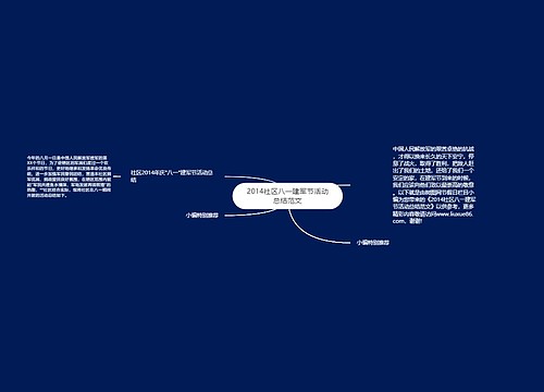 2014社区八一建军节活动总结范文