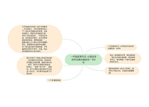 一年级叙事作文 :小朋友该怎样注意交通安全？400字