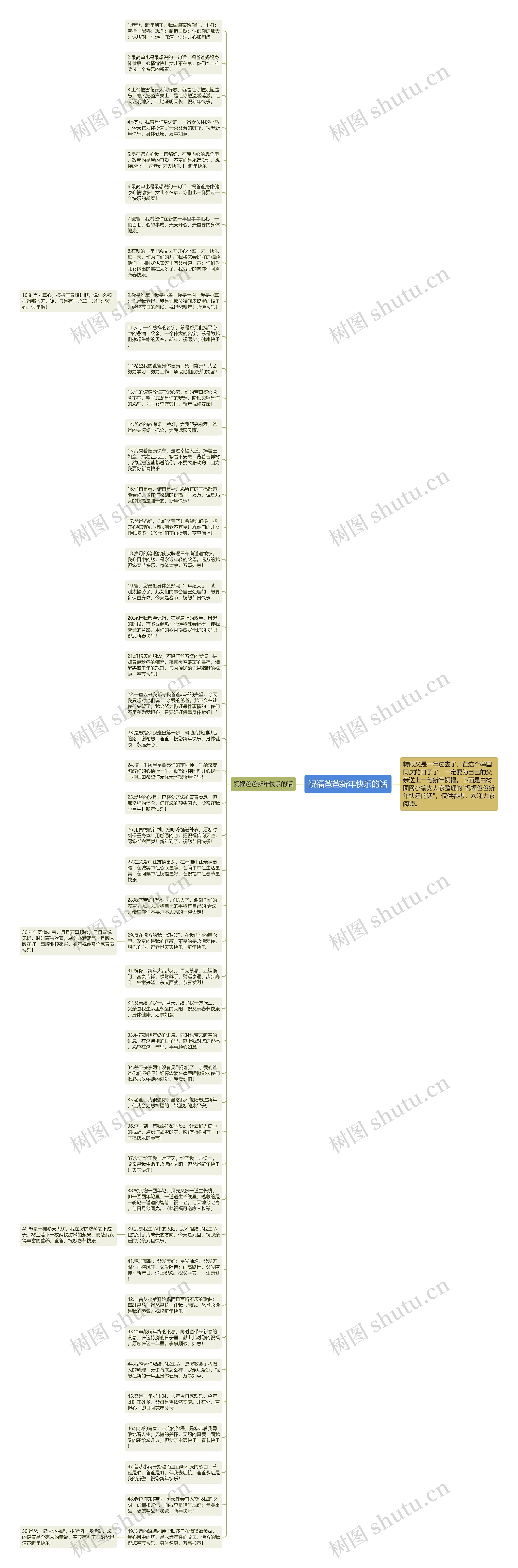 祝福爸爸新年快乐的话思维导图
