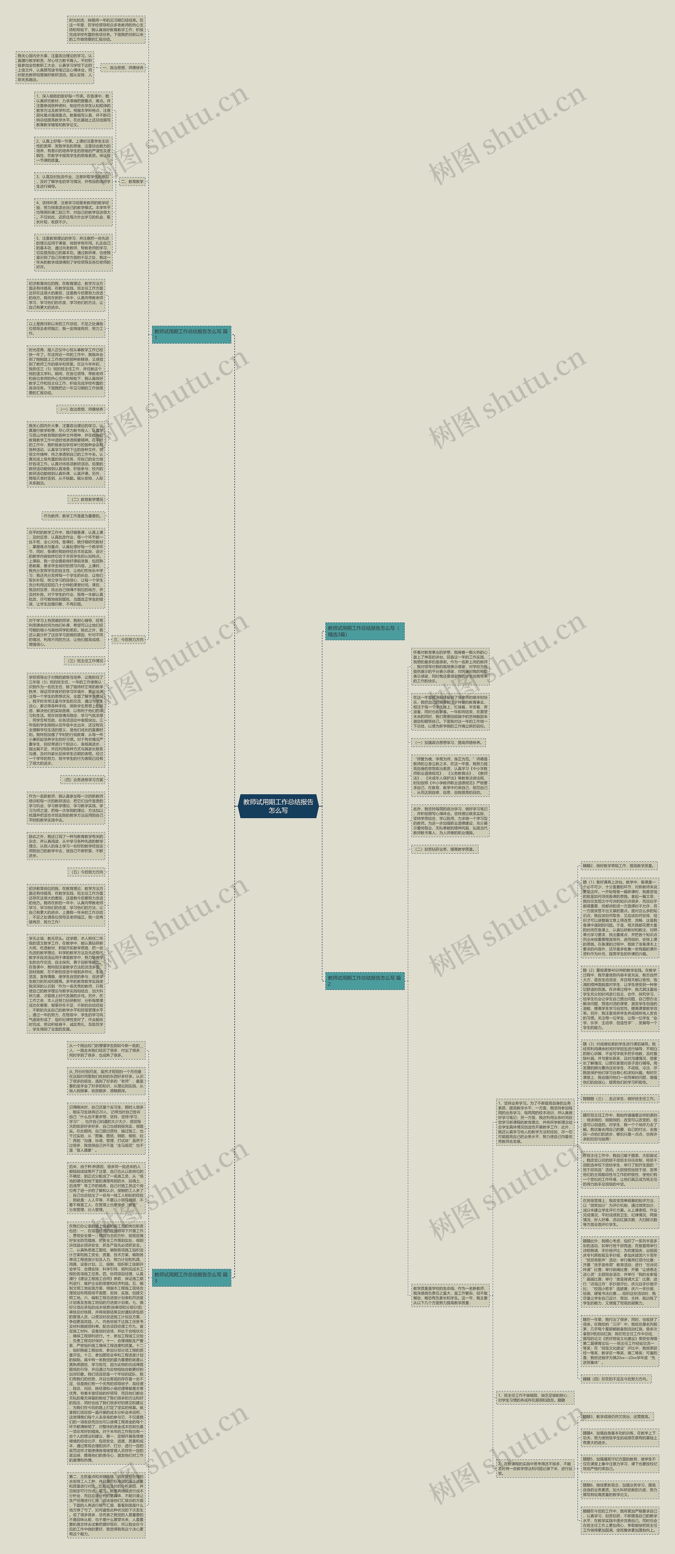 教师试用期工作总结报告怎么写思维导图