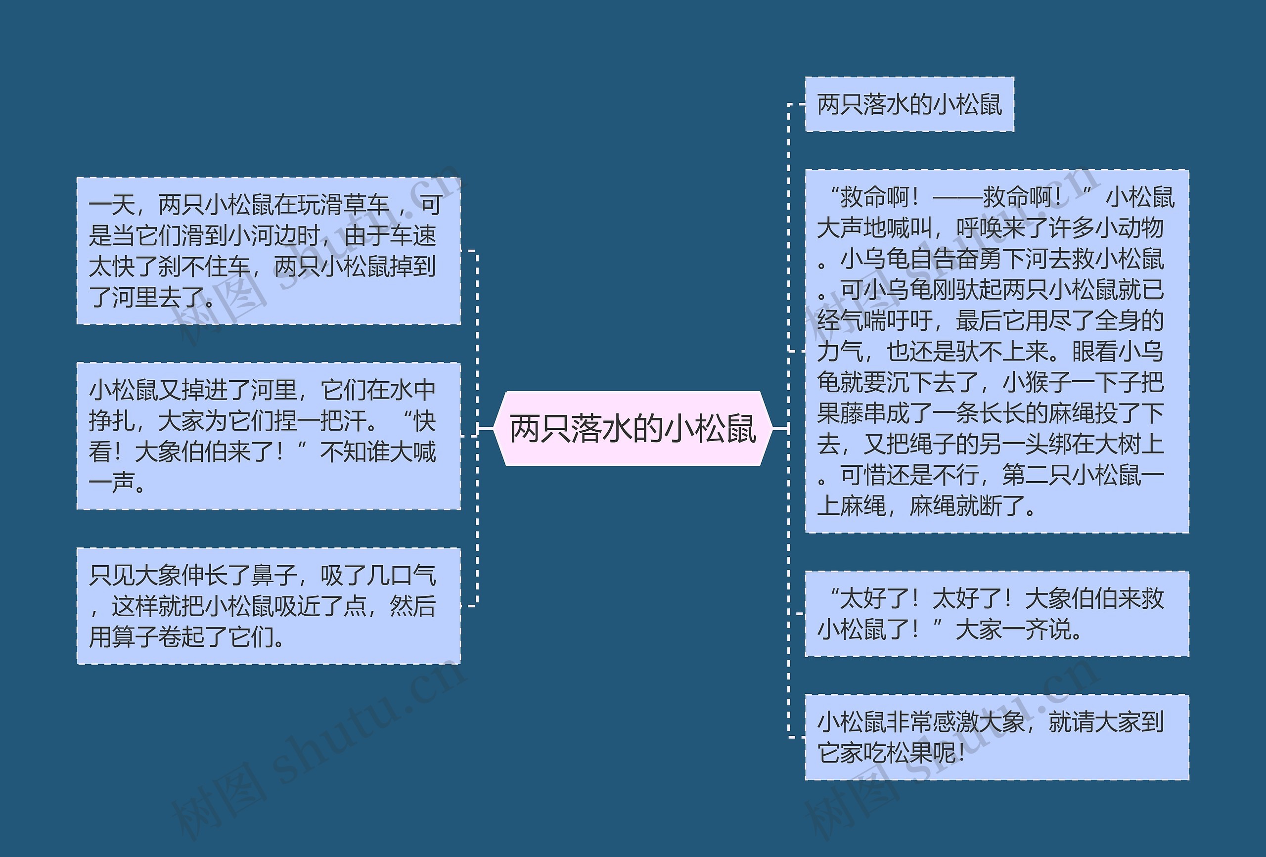 两只落水的小松鼠思维导图