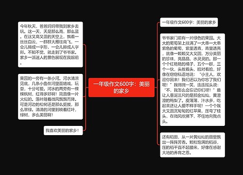 一年级作文600字：美丽的家乡