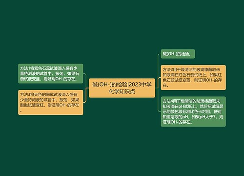 碱(OH-)的检验|2023中学化学知识点