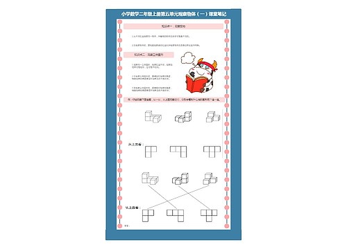 小学数学二年级上册第五单元	观察物体（一）课堂笔记