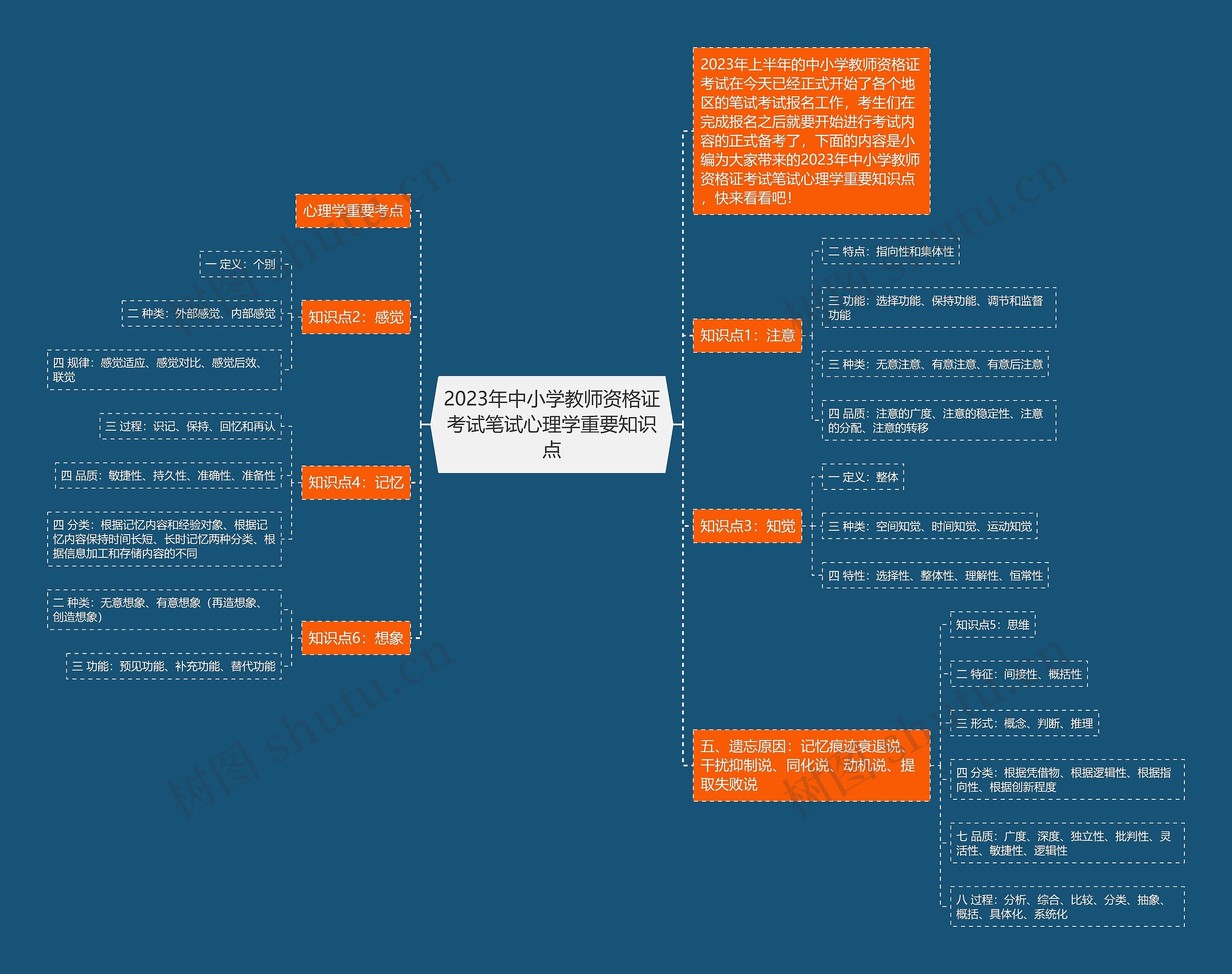 2023年中小学教师资格证考试笔试心理学重要知识点思维导图