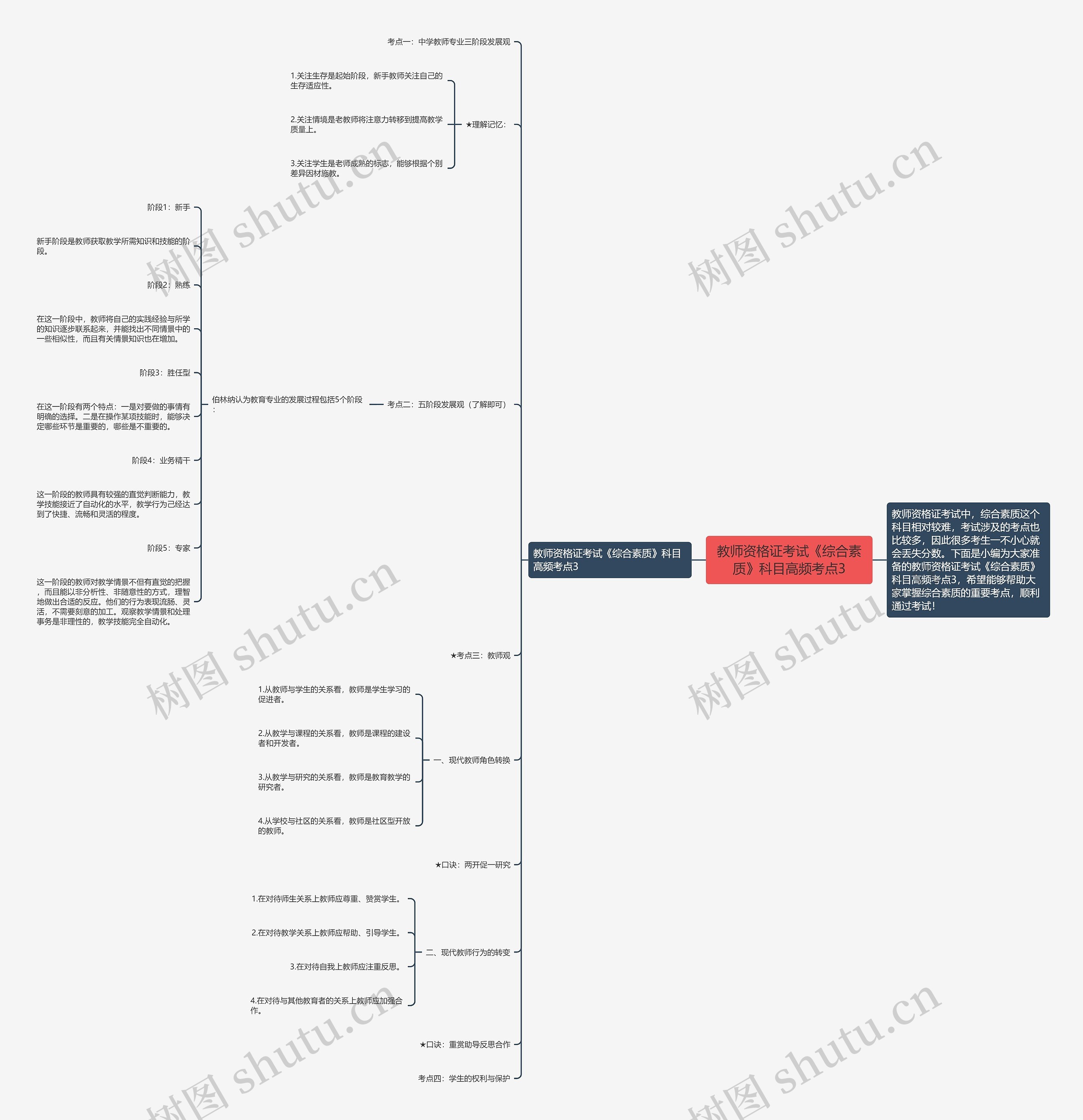 教师资格证考试《综合素质》科目高频考点3思维导图