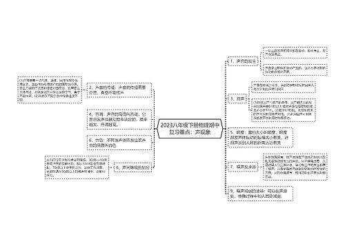 2023八年级下册物理期中复习重点：声现象