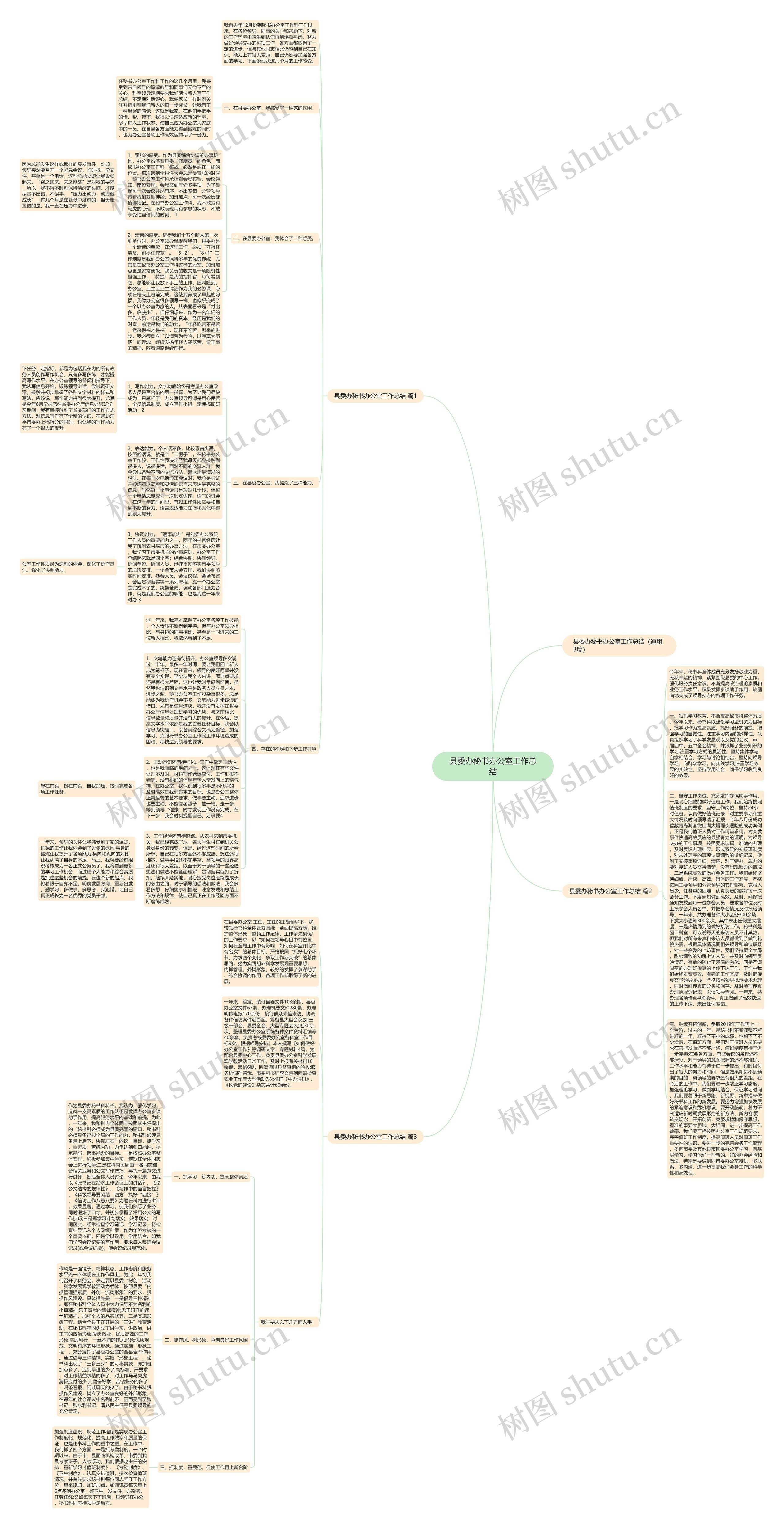 县委办秘书办公室工作总结思维导图