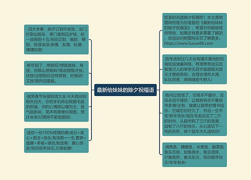 最新给妹妹的除夕祝福语思维导图