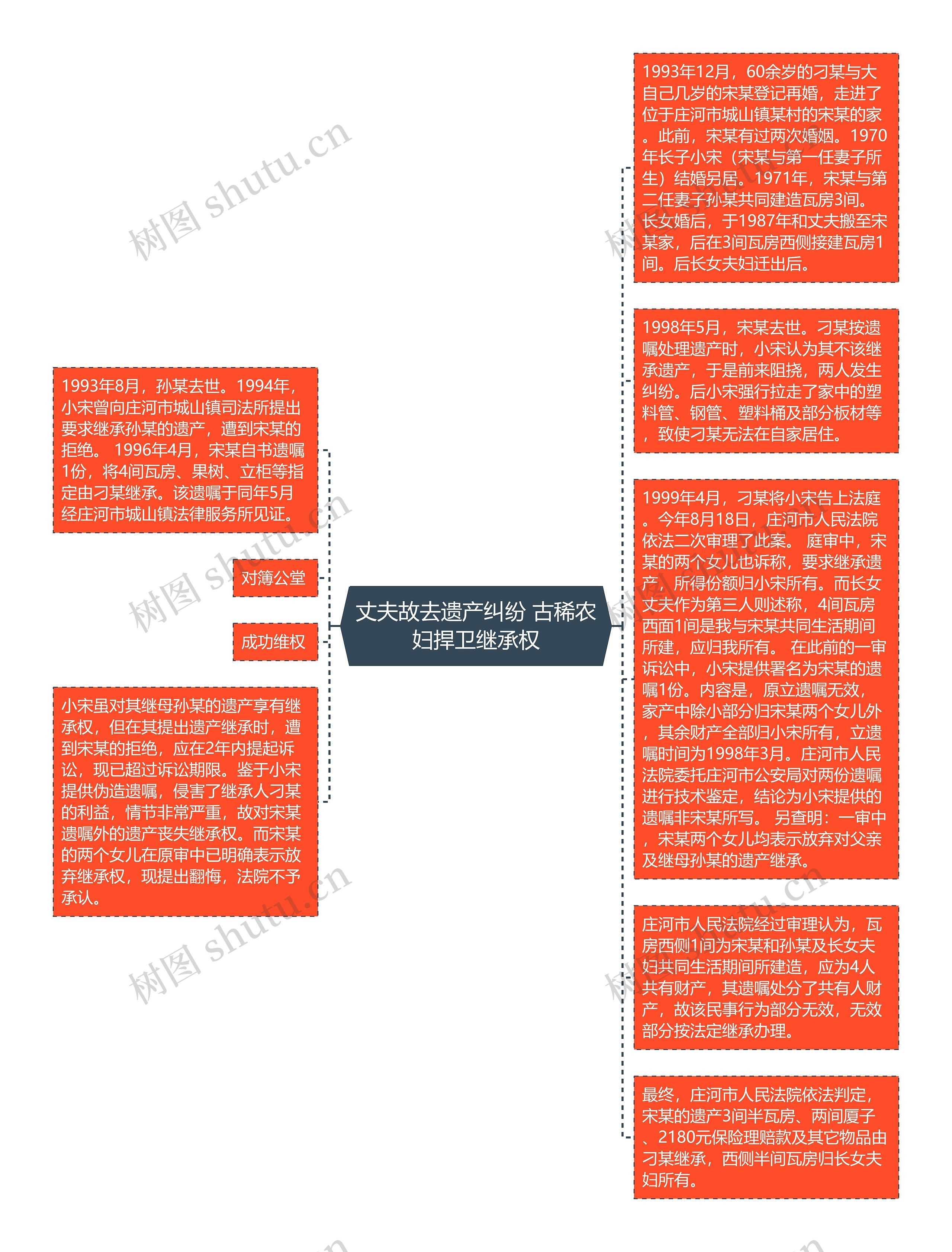 丈夫故去遗产纠纷 古稀农妇捍卫继承权思维导图