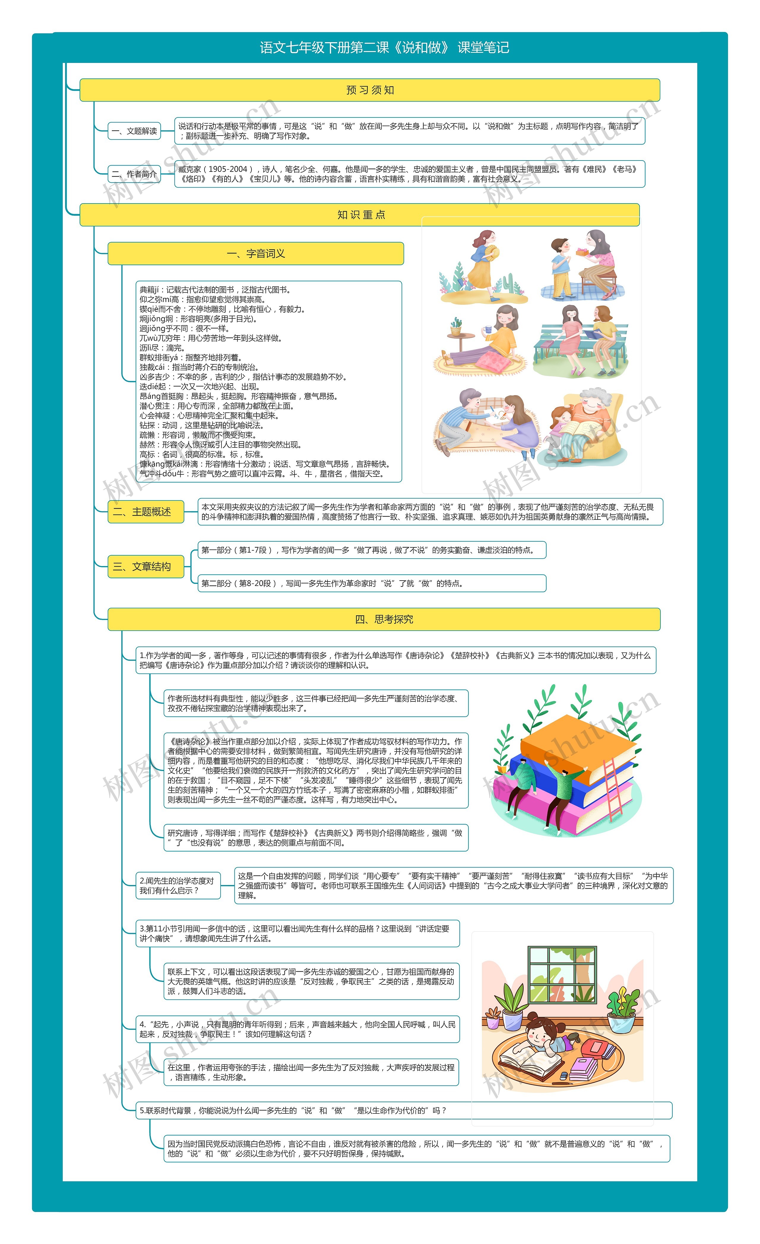 语文七年级下册第二课《说和做》 课堂笔记