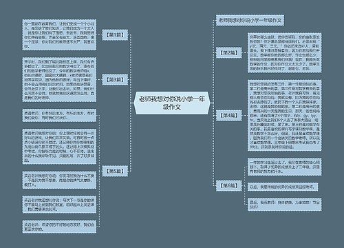 老师我想对你说小学一年级作文