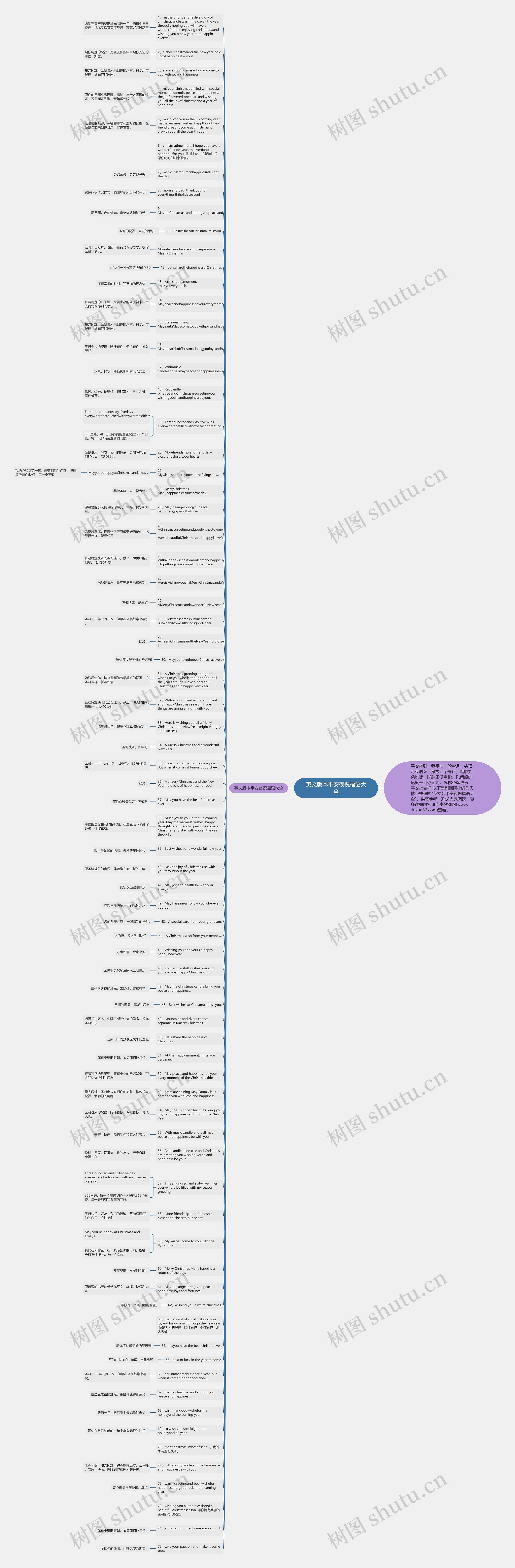 英文版本平安夜祝福语大全思维导图