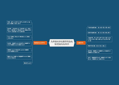 九年级化学元素符号及化学式知识点2023