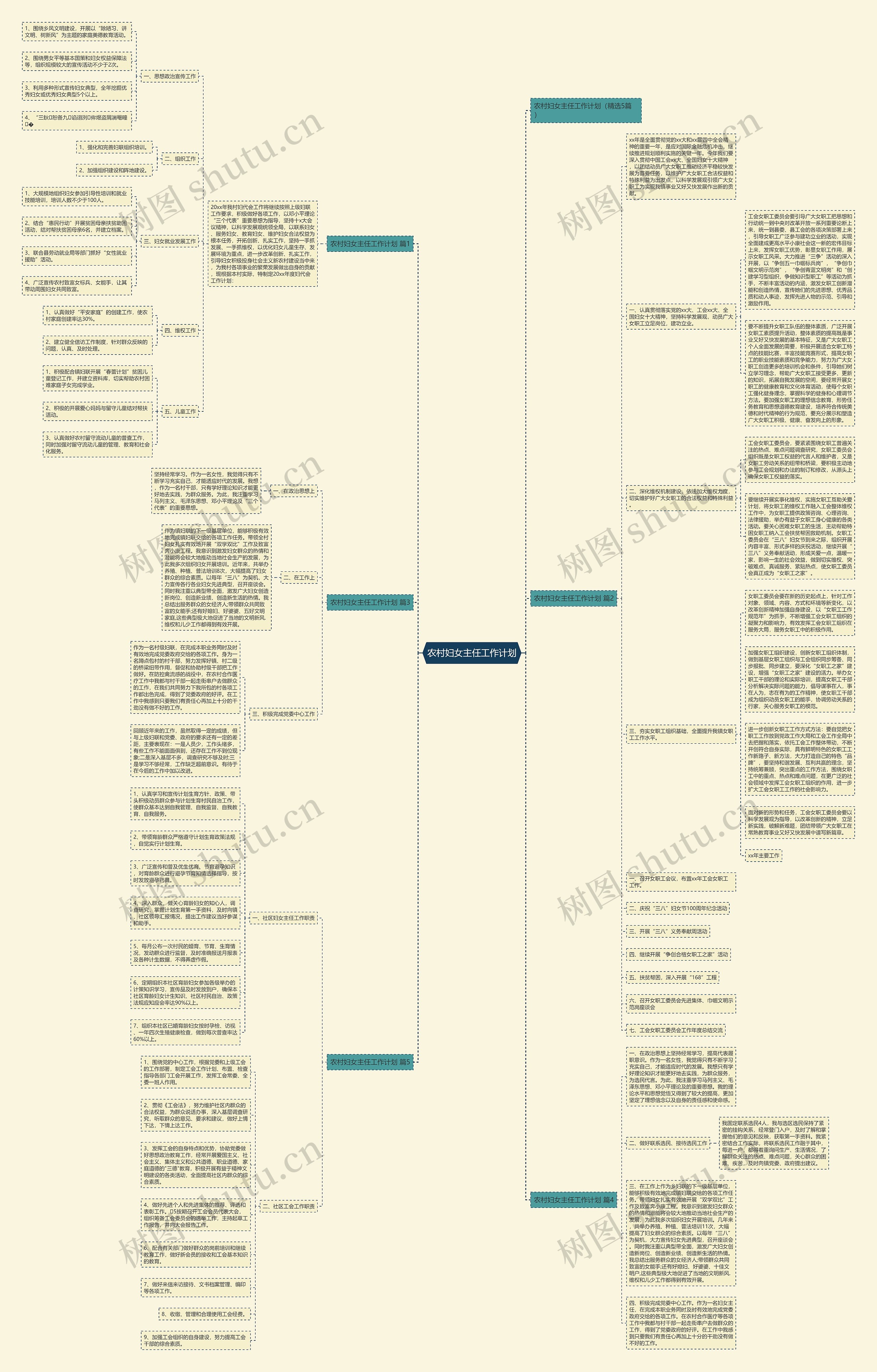 农村妇女主任工作计划思维导图