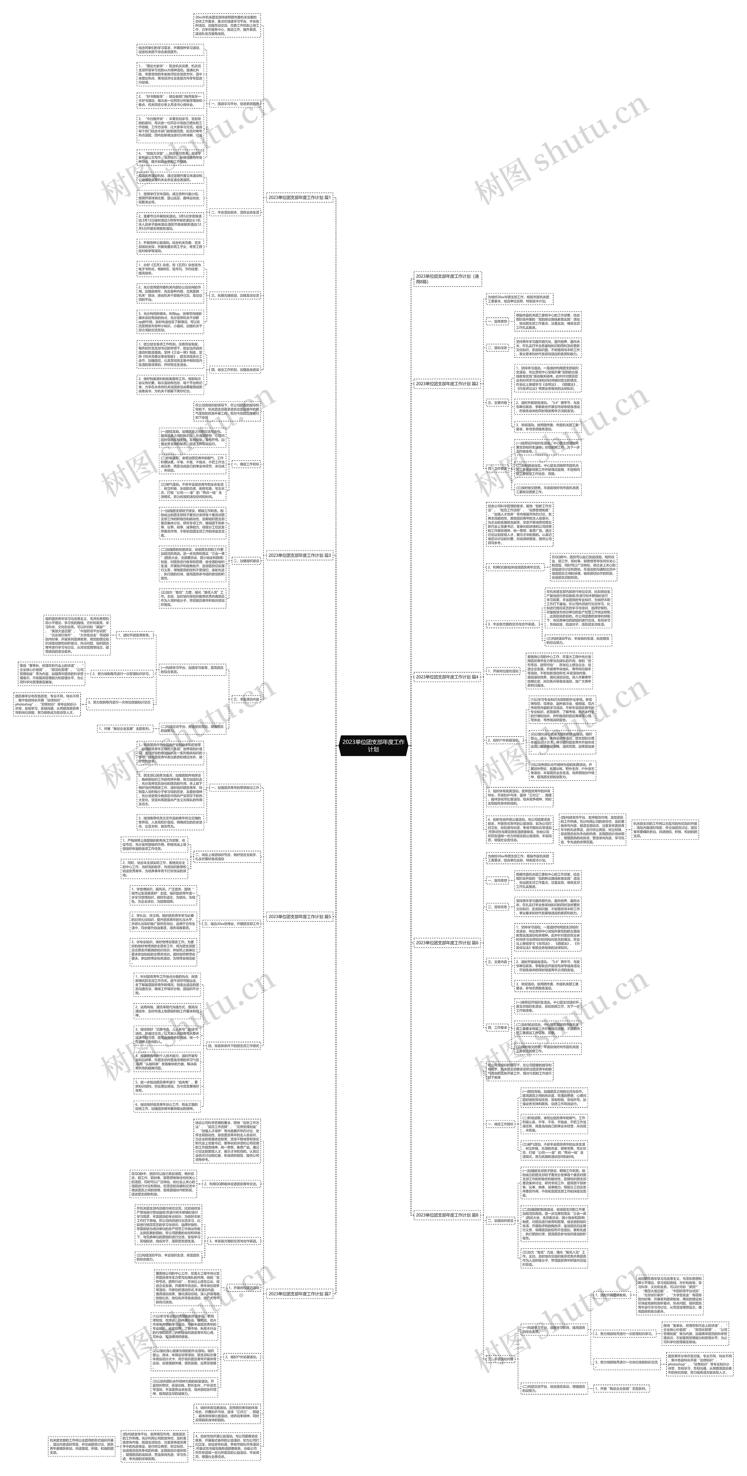 2023单位团支部年度工作计划思维导图