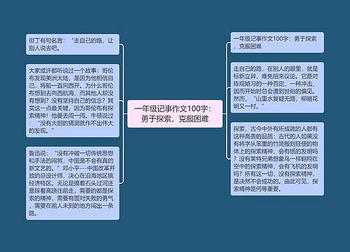 一年级记事作文100字：勇于探索，克服困难