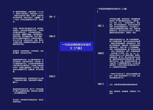 一年级老师我想对你说作文【六篇】