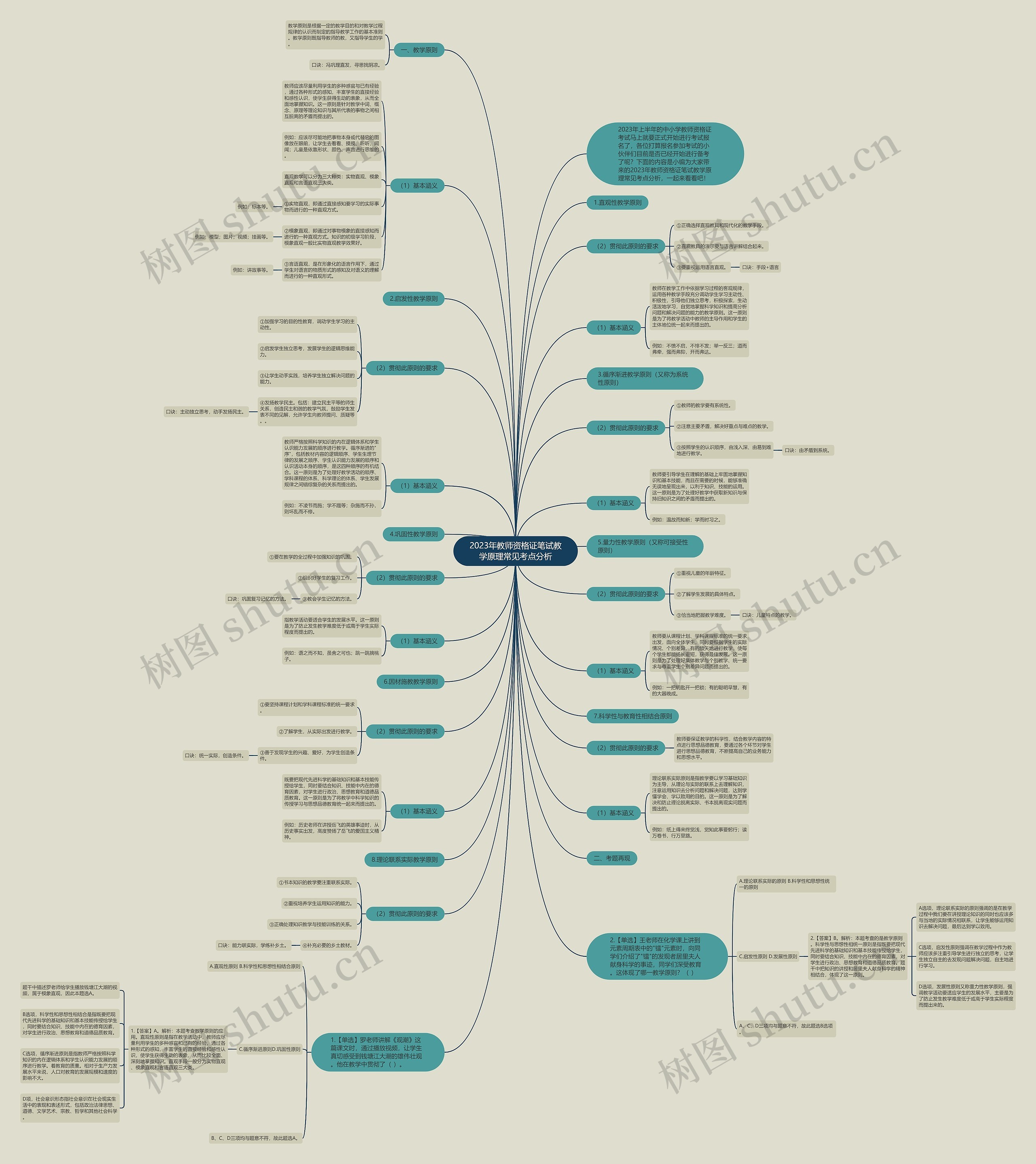 2023年教师资格证笔试教学原理常见考点分析思维导图